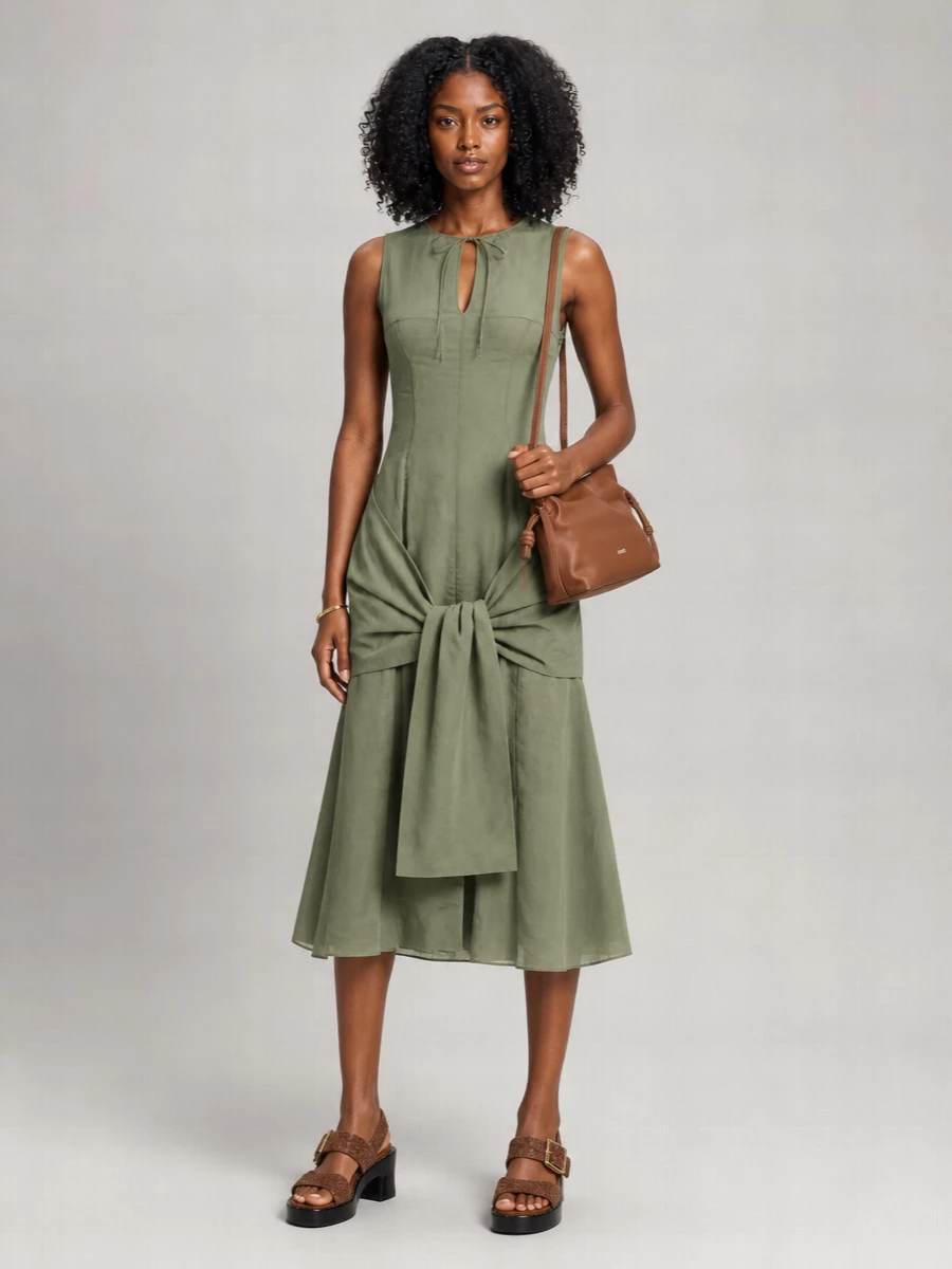 Loewe Paula's Ibiza Cotton Blend Midi Dress