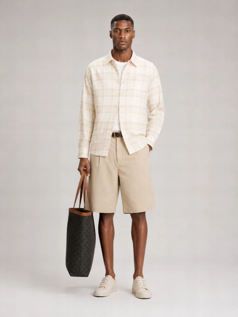 Our Legacy High-Rise Pleated Straight-Leg Chino Shorts