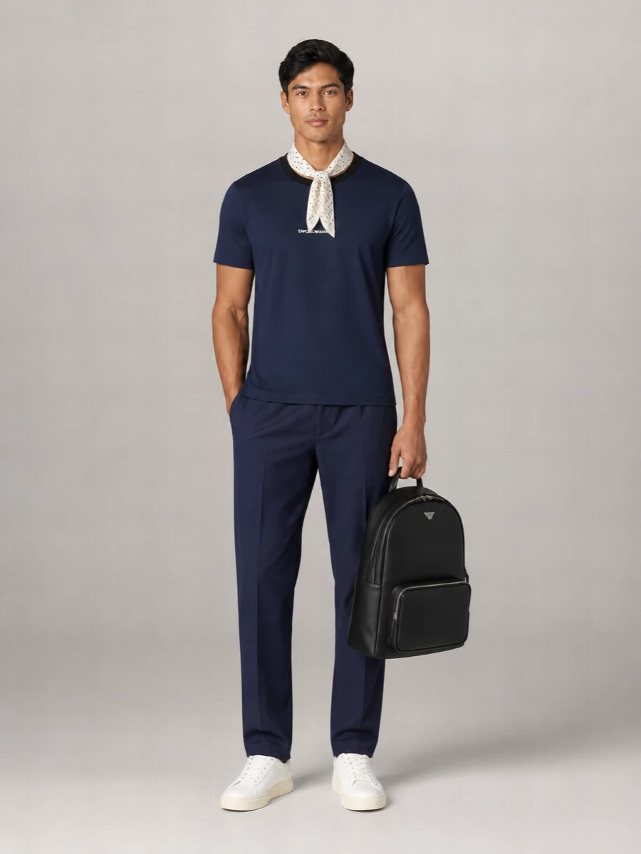 Emporio Armani Logo Embroidered T-Shirt