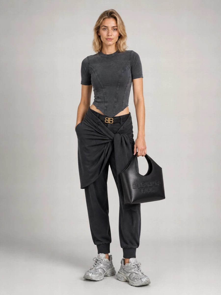 Balenciaga Cotton Draped Wrap Skirt