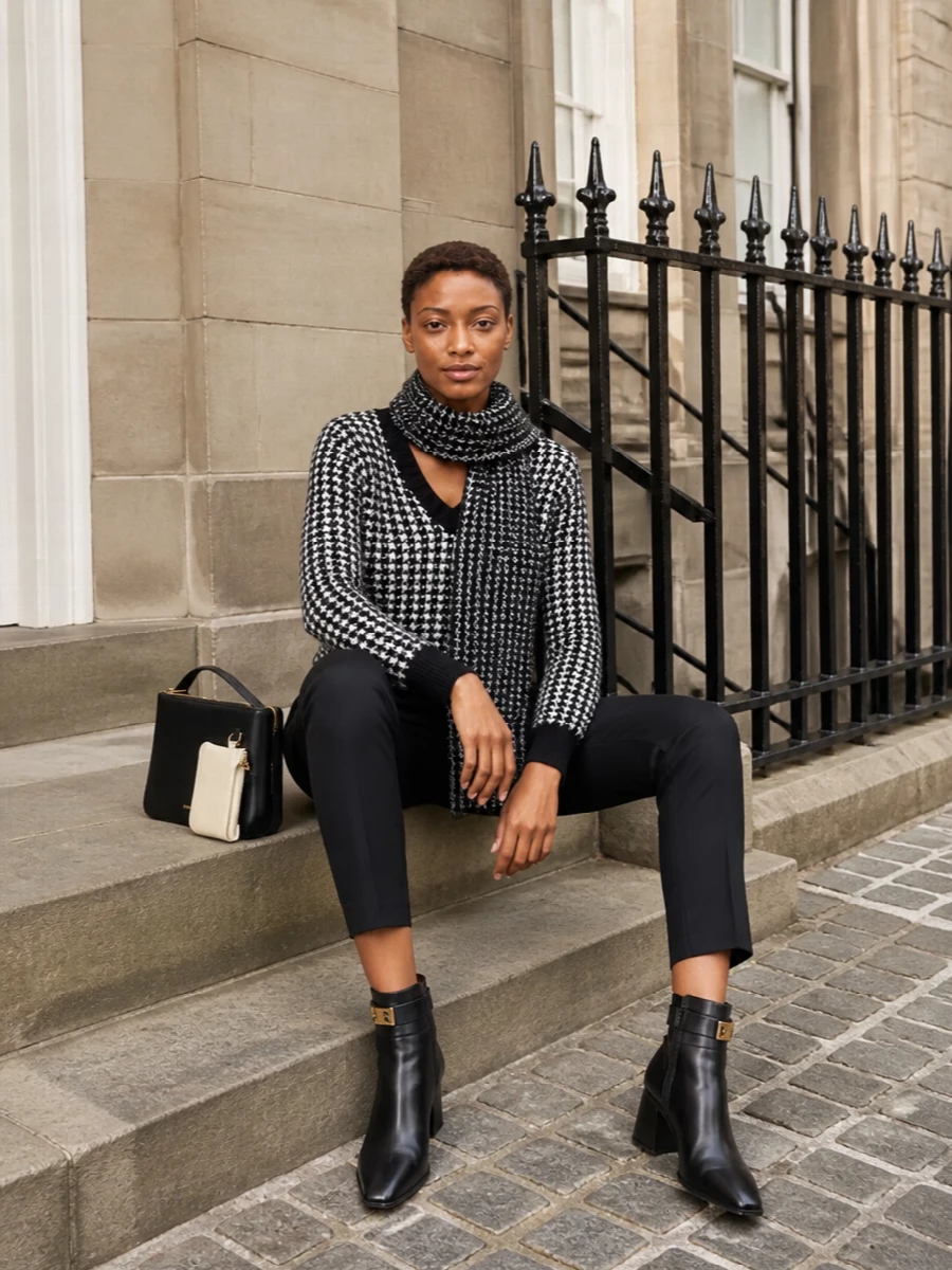 Alberta ferretti jumper black tailored trousers