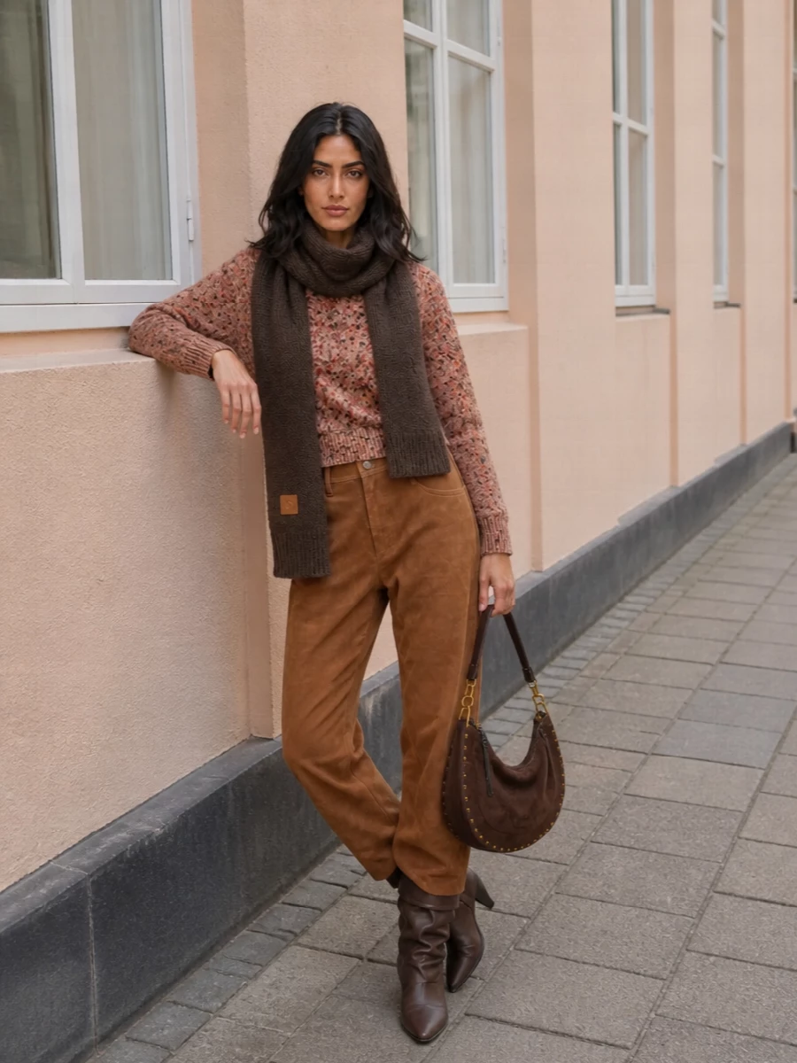 Isabel marant etoile sweater suede pants boots