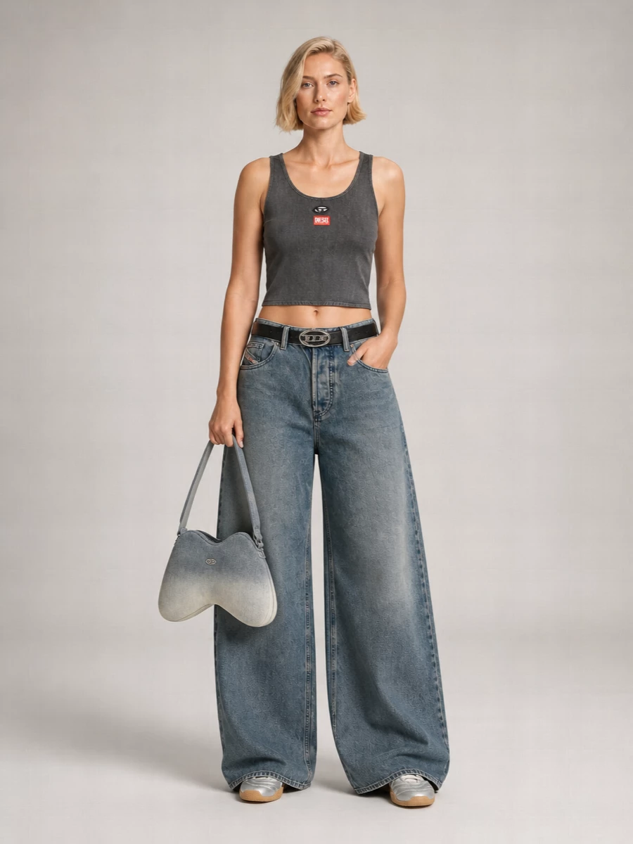 Diesel Relaxed-Fit Wide-Leg Jeans