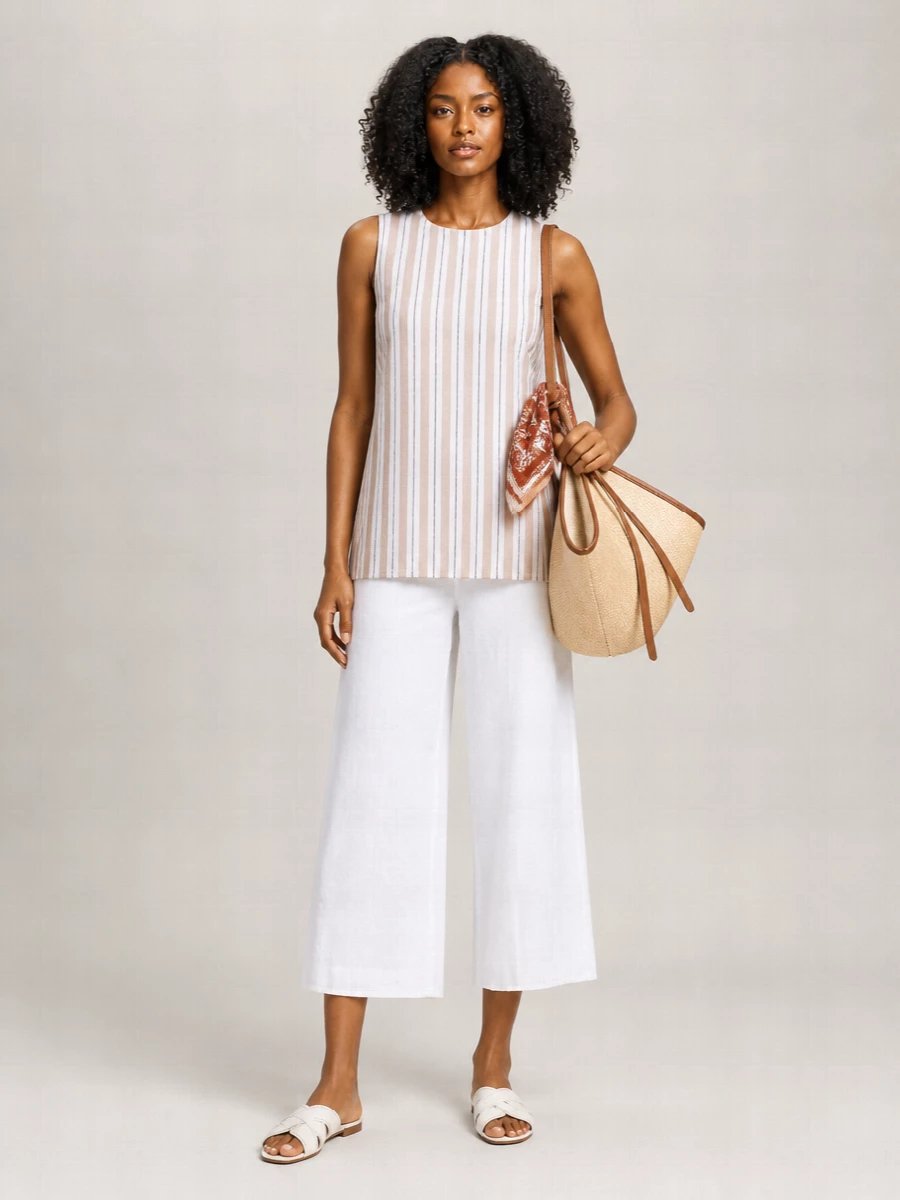 Semicouture Striped Linen Mini Dress