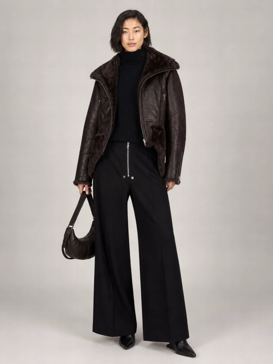 Rick Owens Leather Shearling Jacket