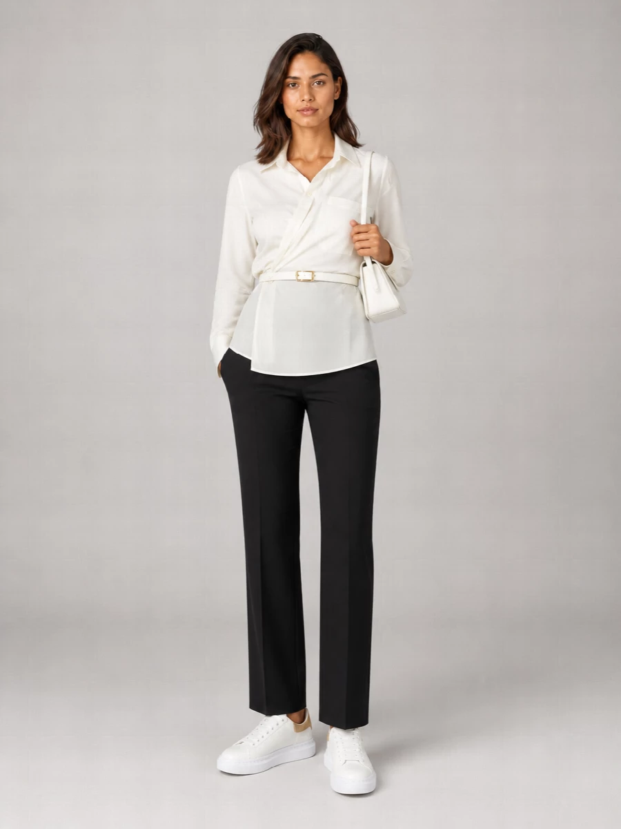 Alexander Wang Cotton Poplin Mini Wrap Shirt Dress