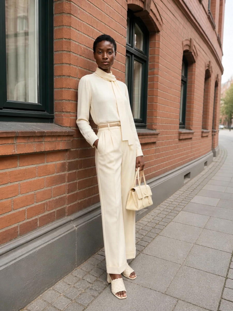 Kiton trousers prada blouse tods bag outfit