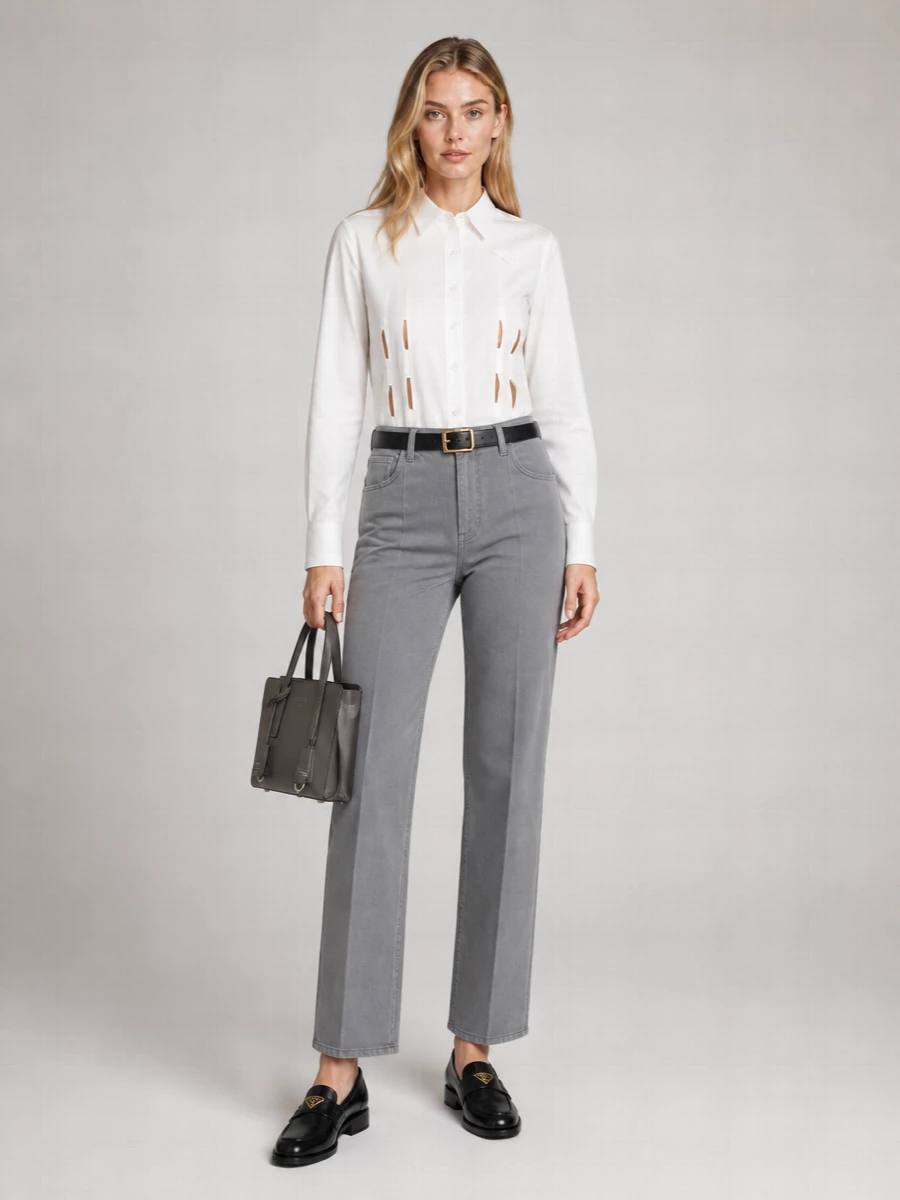 Prada Denim Straight-Leg Trousers