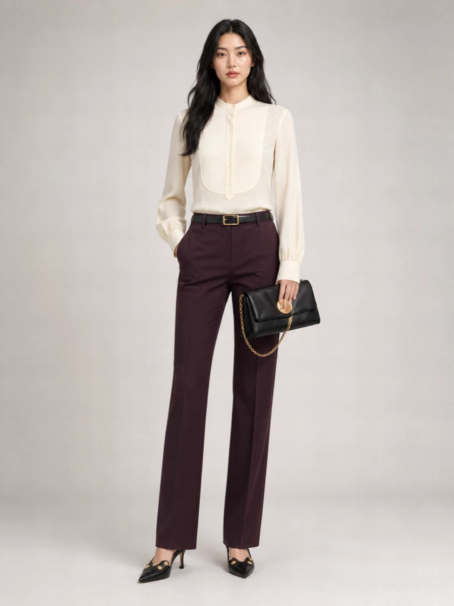 Chloé Virgin Wool Straight-Leg Tailored Trousers