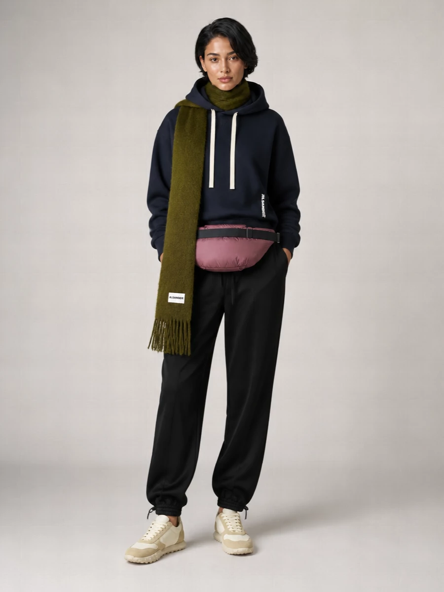 Jil Sander Cotton Logo Print Hoodie