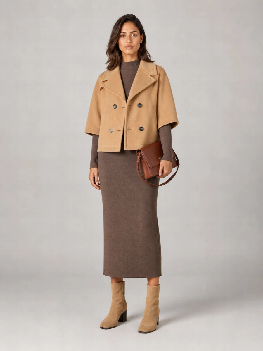 Max Mara reversible hooded camel hair jacket