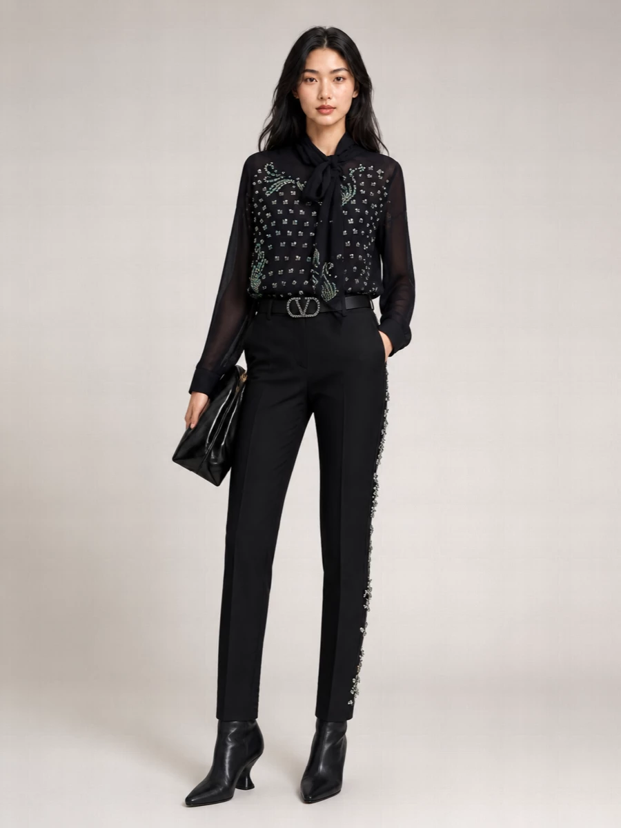 Dries Van Noten Wool Tailored Trousers