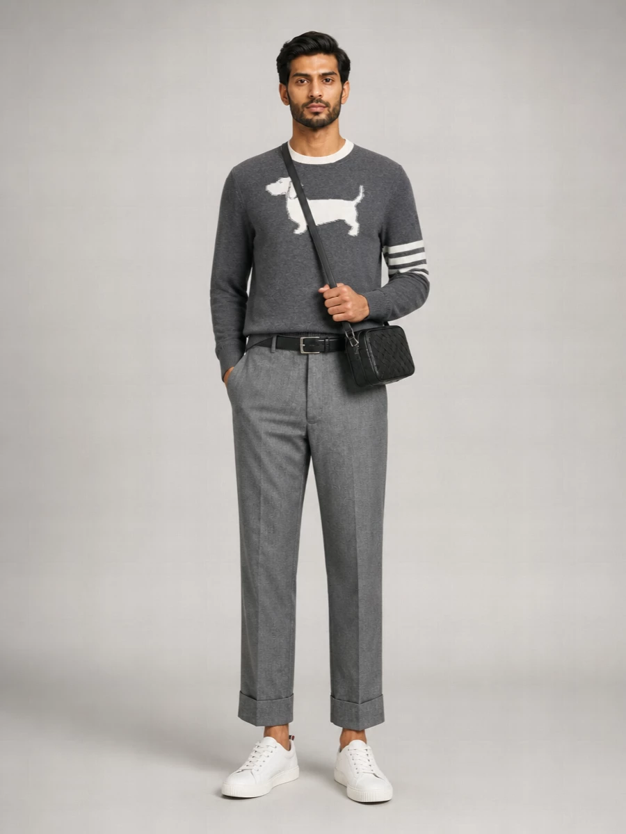 Thom Browne Cotton 4-Bar Hector Jumper