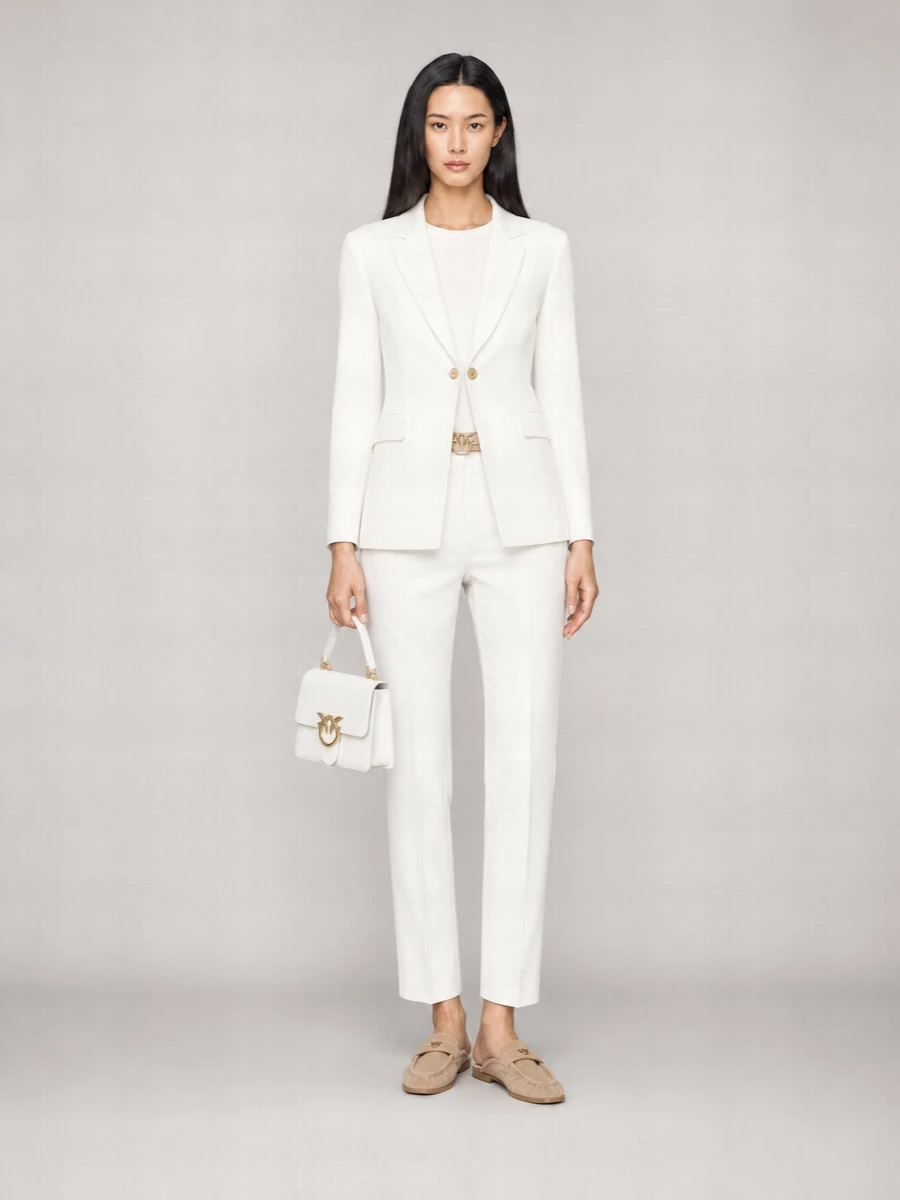 Pinko Linen Single-Breasted Blazer