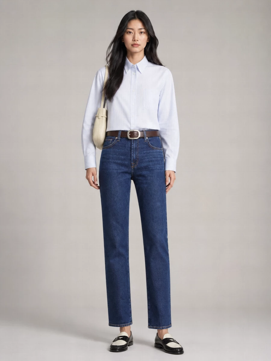 7 For All Mankind Denim Straight-Leg Jeans