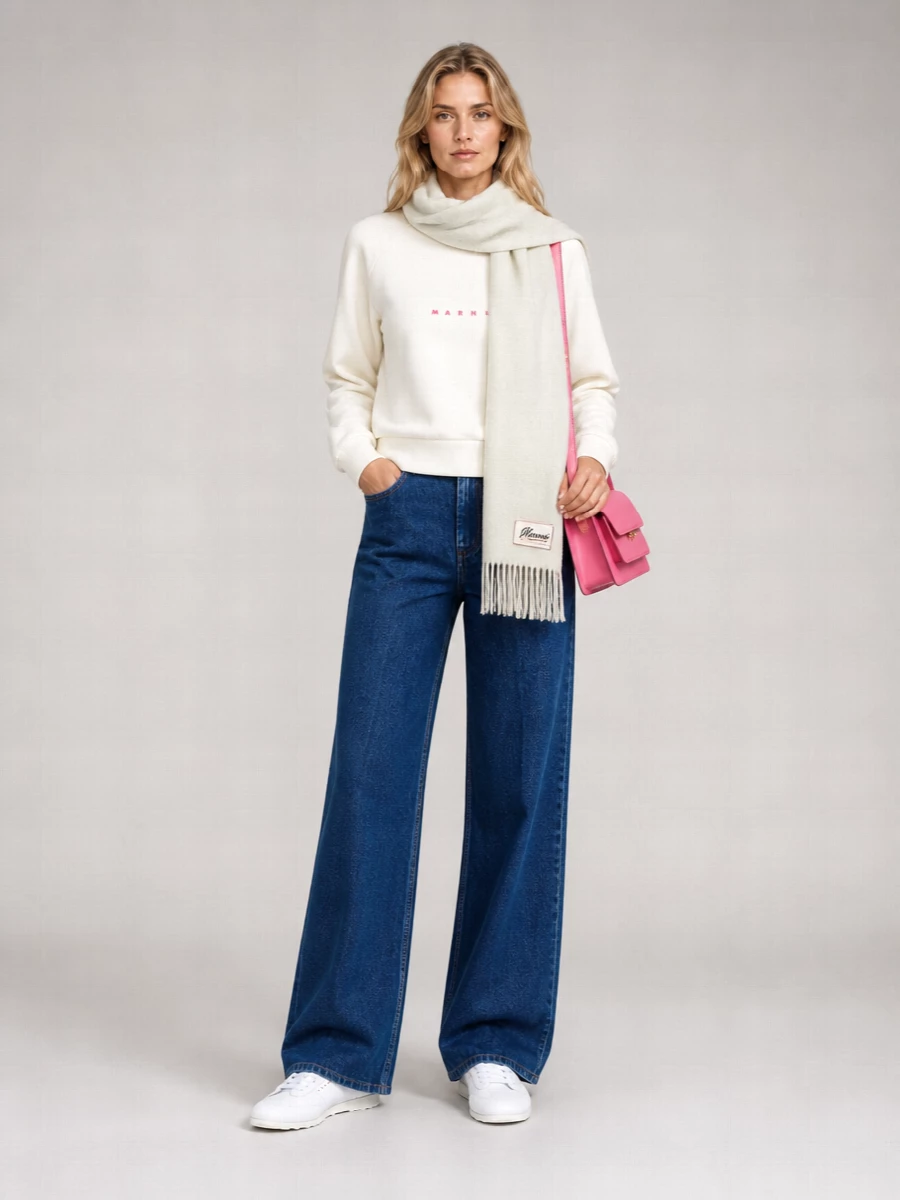 Marni Ribbed Cotton Crew Neck Sweatshirt