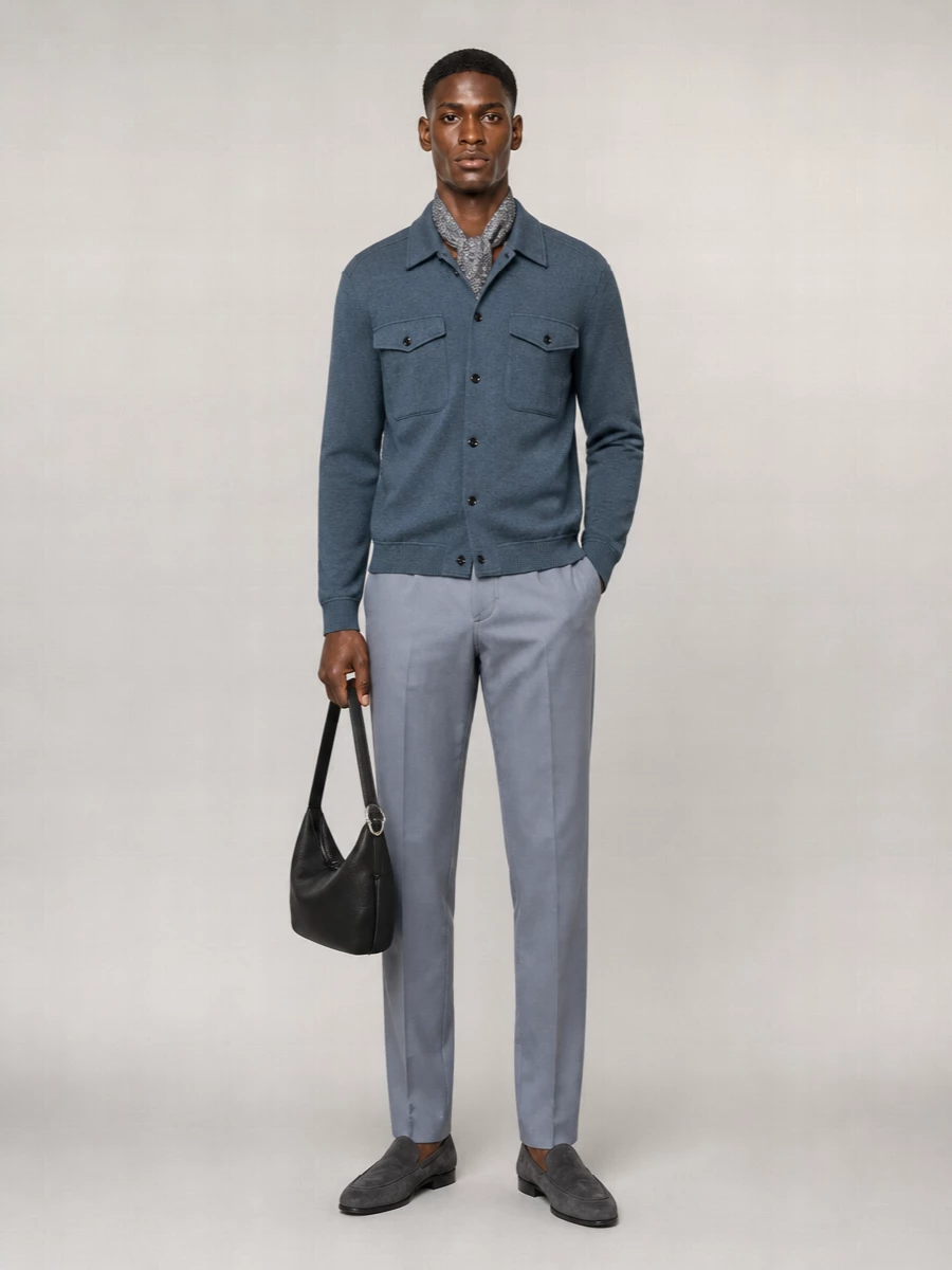 Lardini Ribbed Cotton Cardigan Jacket