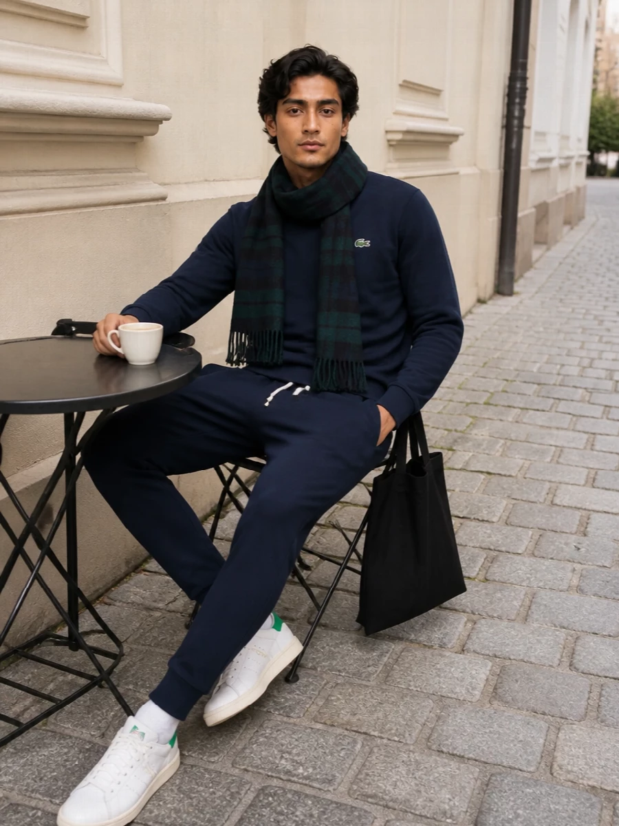 Lacoste navy sweatshirt polo joggers stan smiths