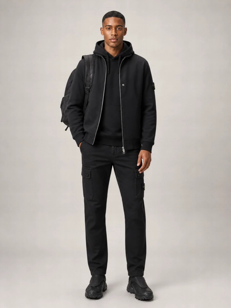 Stone Island Hooded Polyester Blend Outerwear