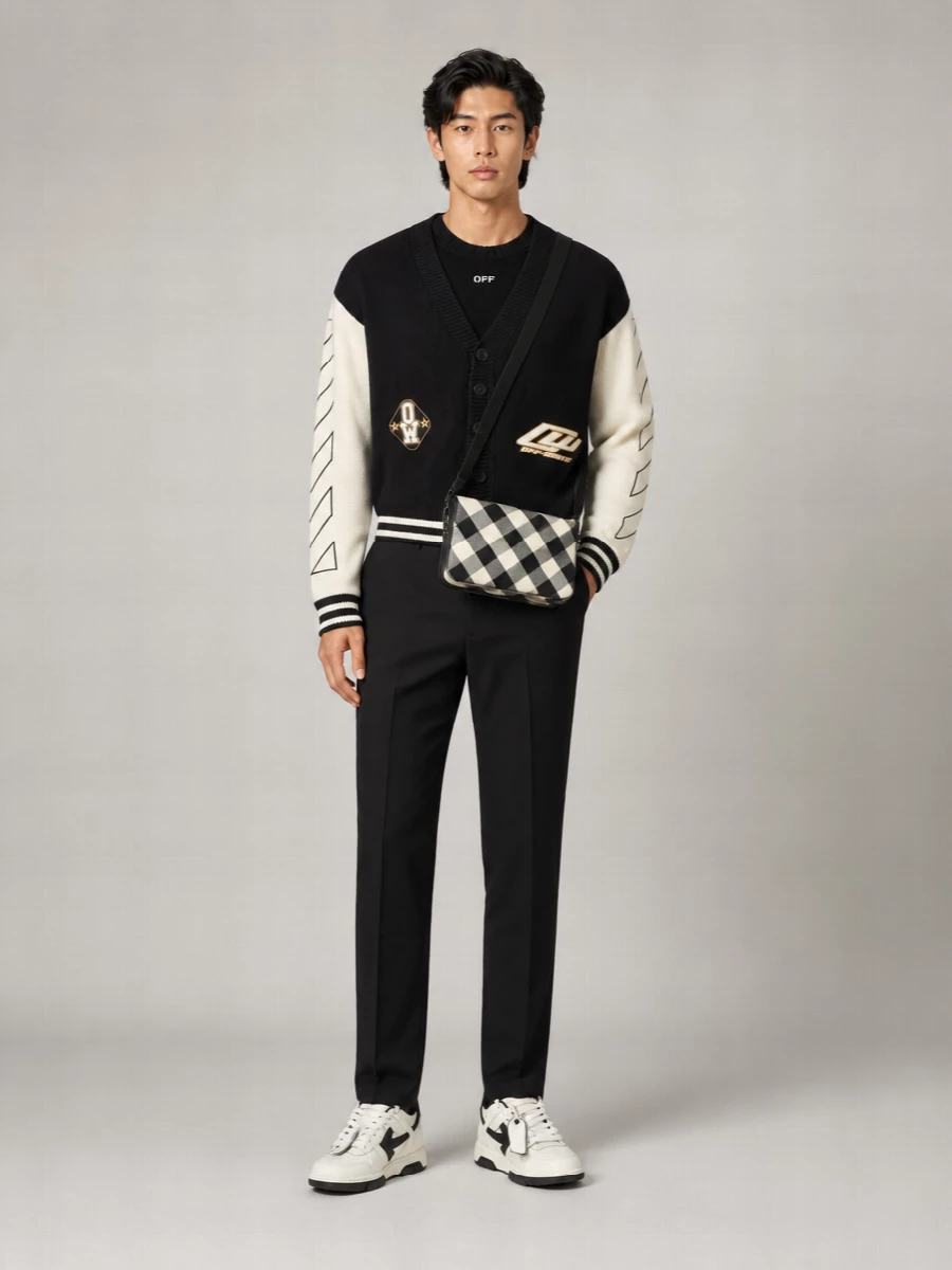 Off-White Cotton Varsity Cardigan
