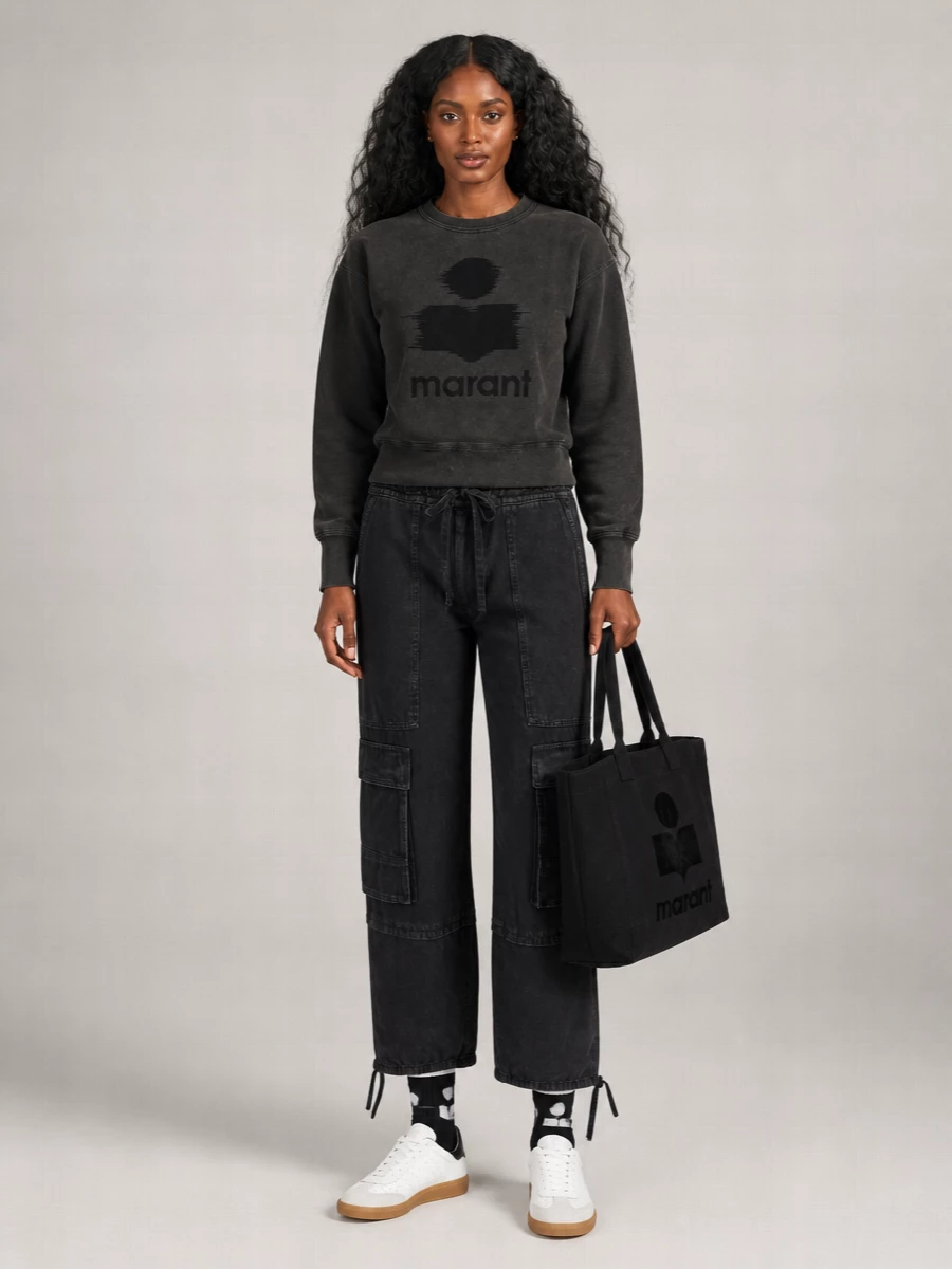 Isabel Marant Etoile Cotton Relaxed-Fit Logo-Print Sweatshirt