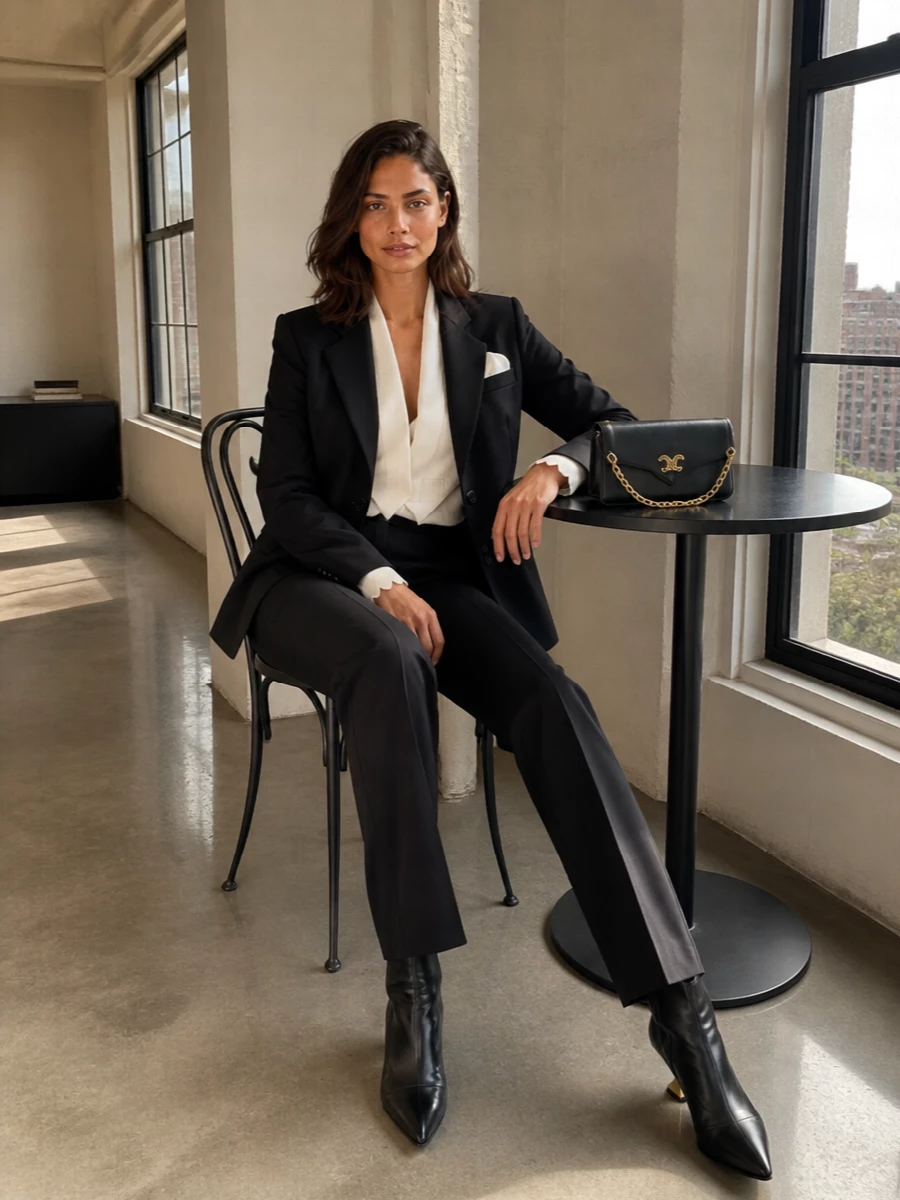 Elisabetta franchi blazer outfit black trousers
