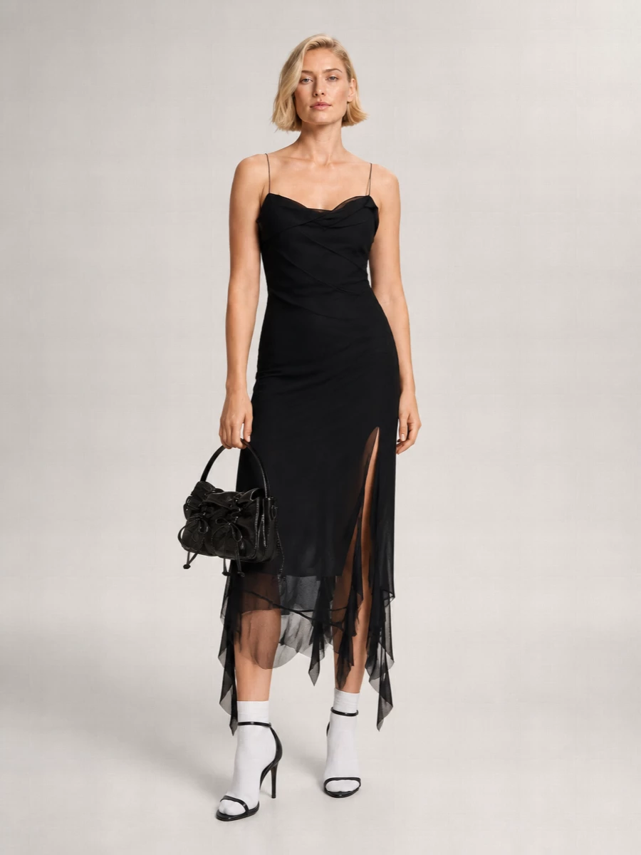 Balenciaga Patent Leather And Mesh Sock Sandals