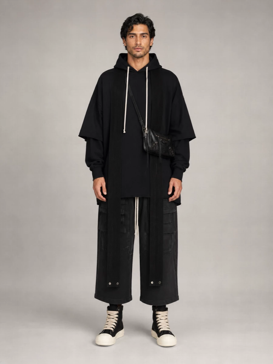 Rick Owens Drkshdw Cotton Wide-Leg Cargo Trousers