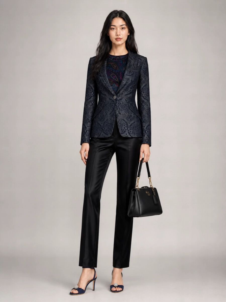 Etro Denim Jacquard Blazer