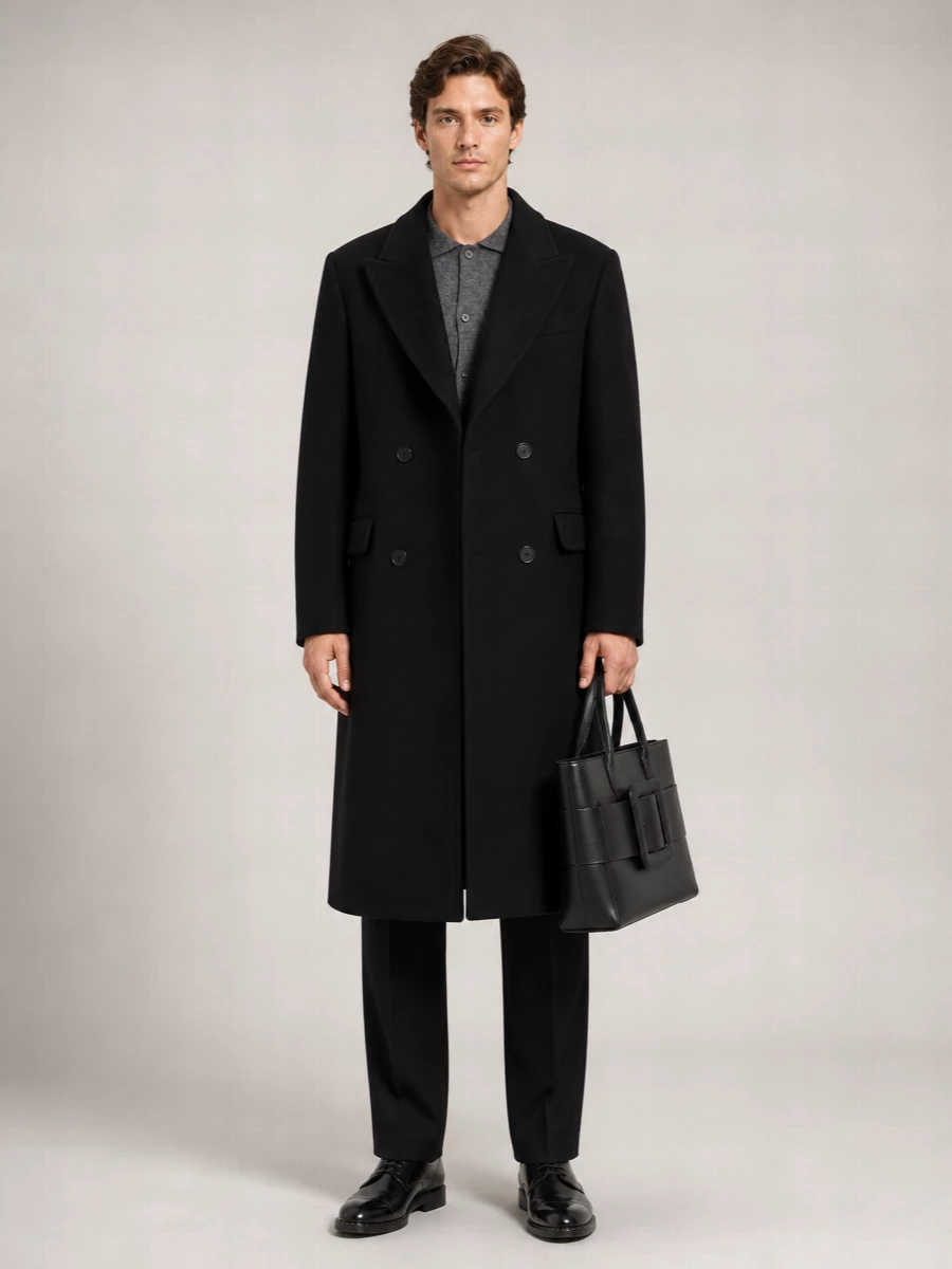 Dunst cashmere wool double breasted coat