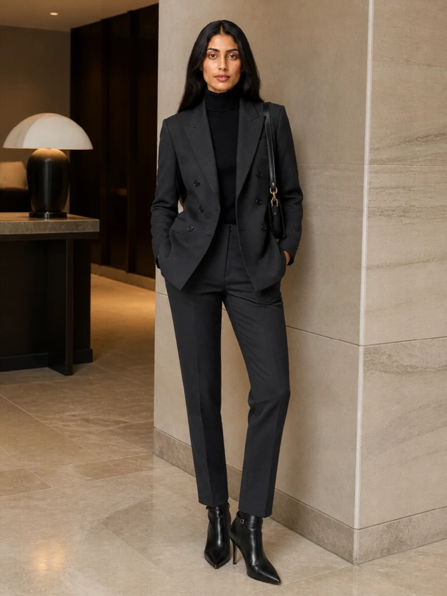 Ami paris blazer charcoal trousers ankle boots