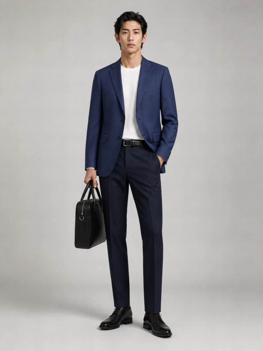 Boss Virgin Wool Single-Breasted Blazer