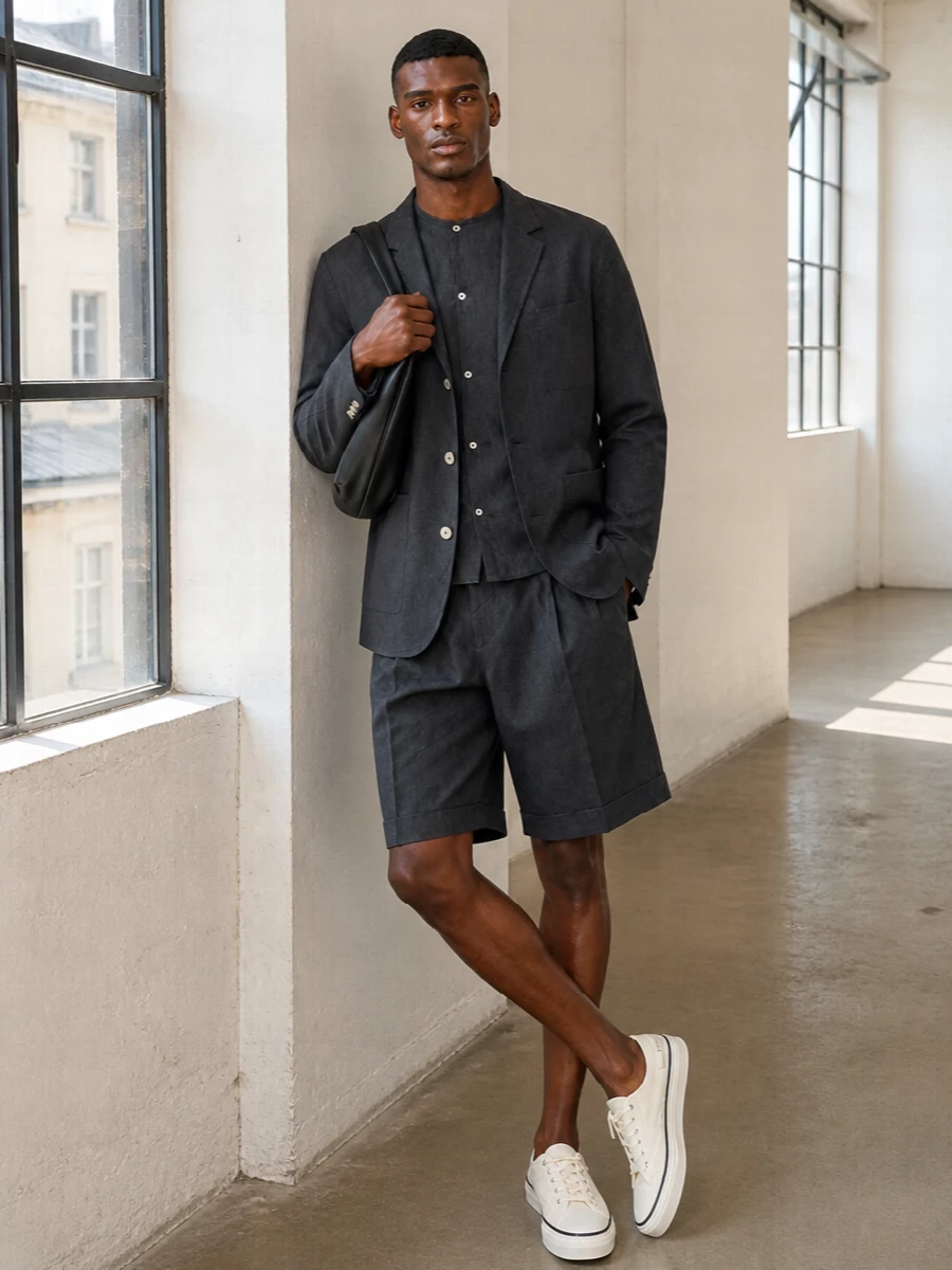 Jacquemus summer suit shorts canvas sneakers
