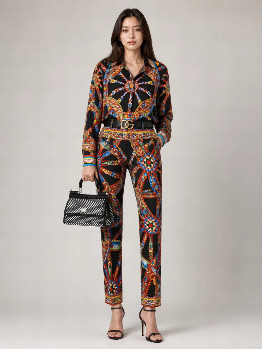 Dolce&Gabbana Cotton High-Rise Cigarette Tailored Trousers