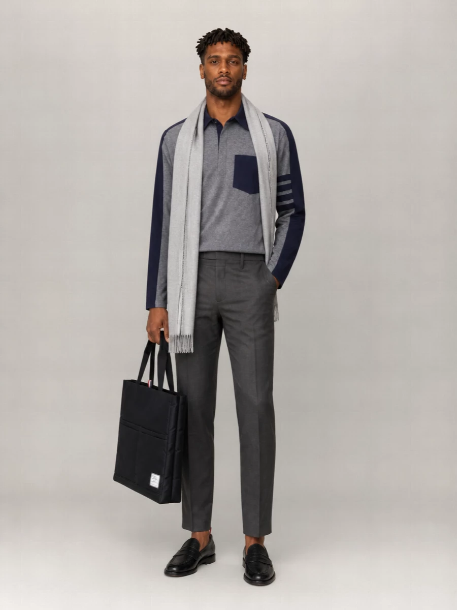 Thom Browne Cotton Oversized Panelled Polo Shirt