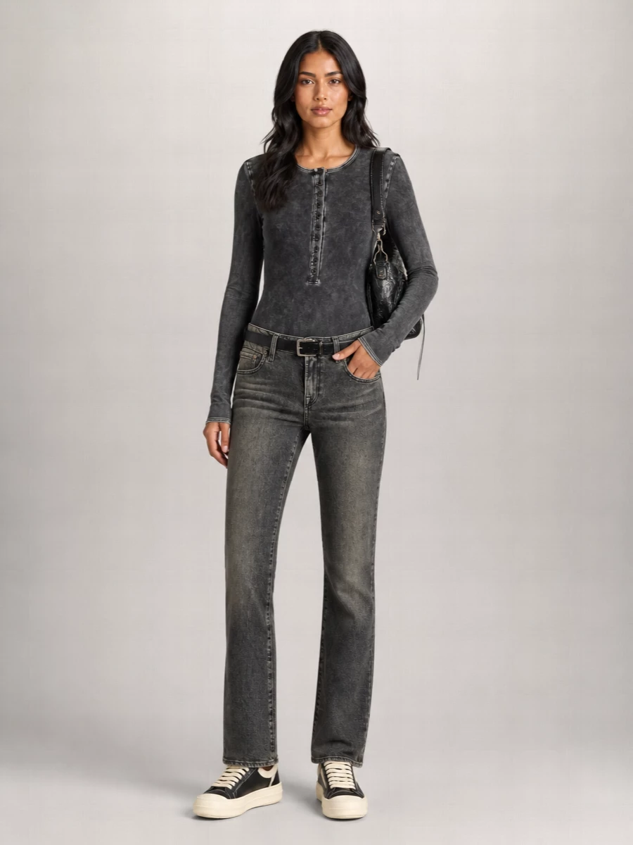 R13 Denim Low-Rise Bootcut Jeans