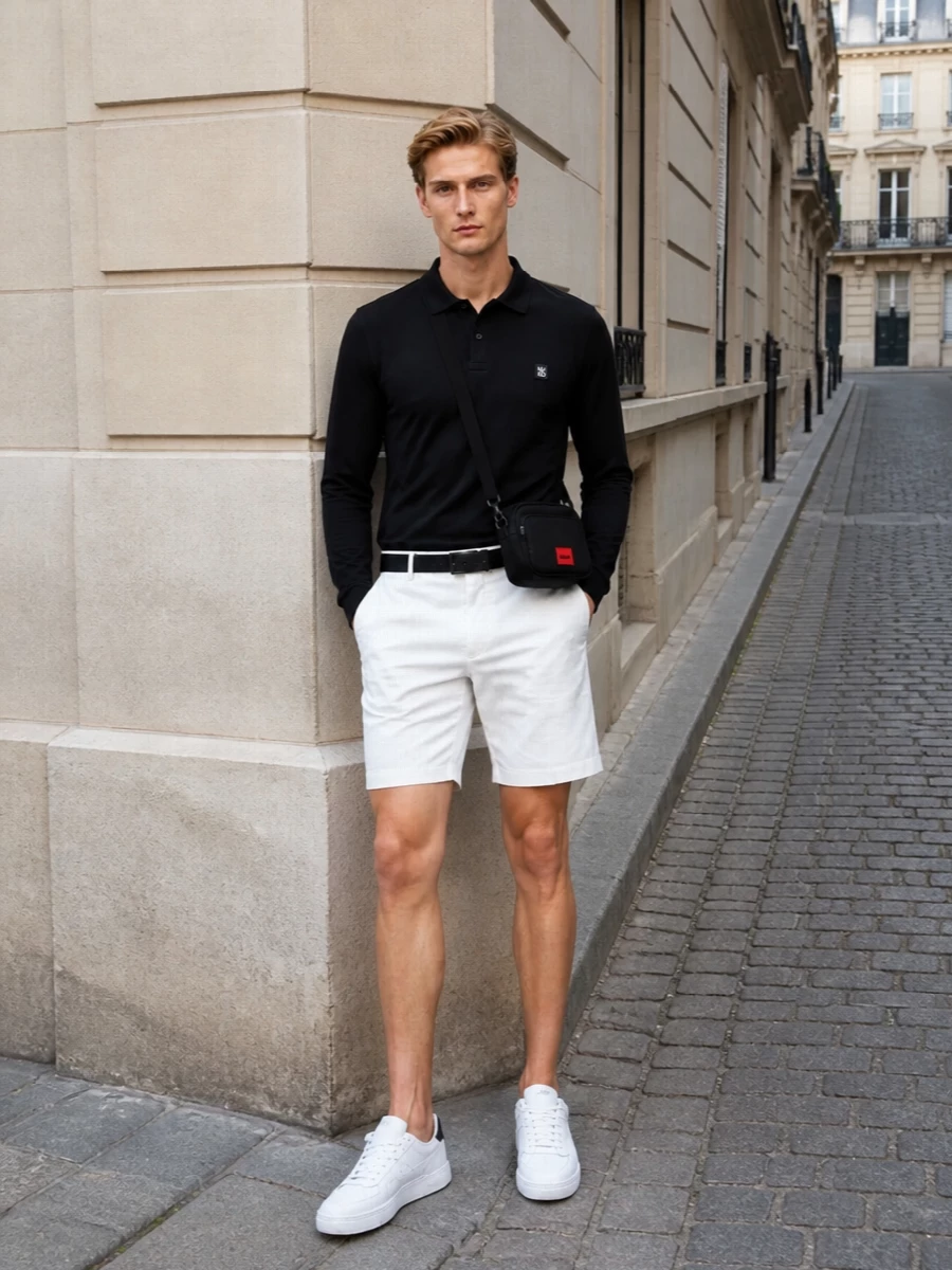 Hugo polo polo ralph lauren white chino shorts
