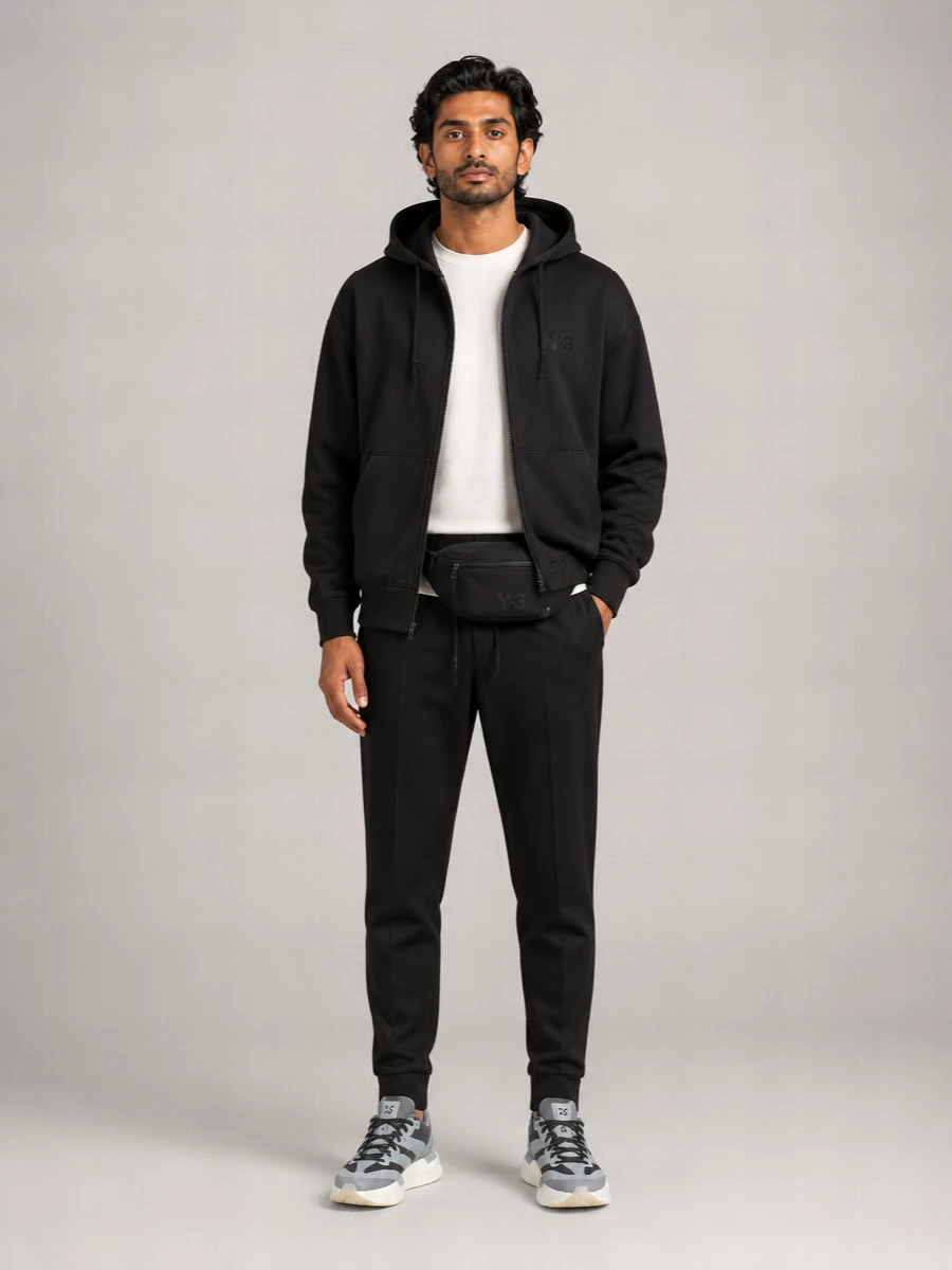 Y-3 Corduroy Zip-Up Hooded Jacket
