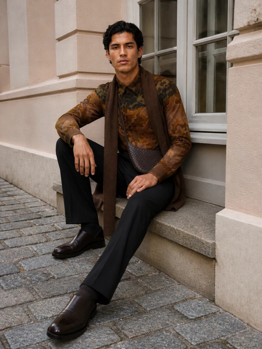 Dries van noten floral shirt black trousers