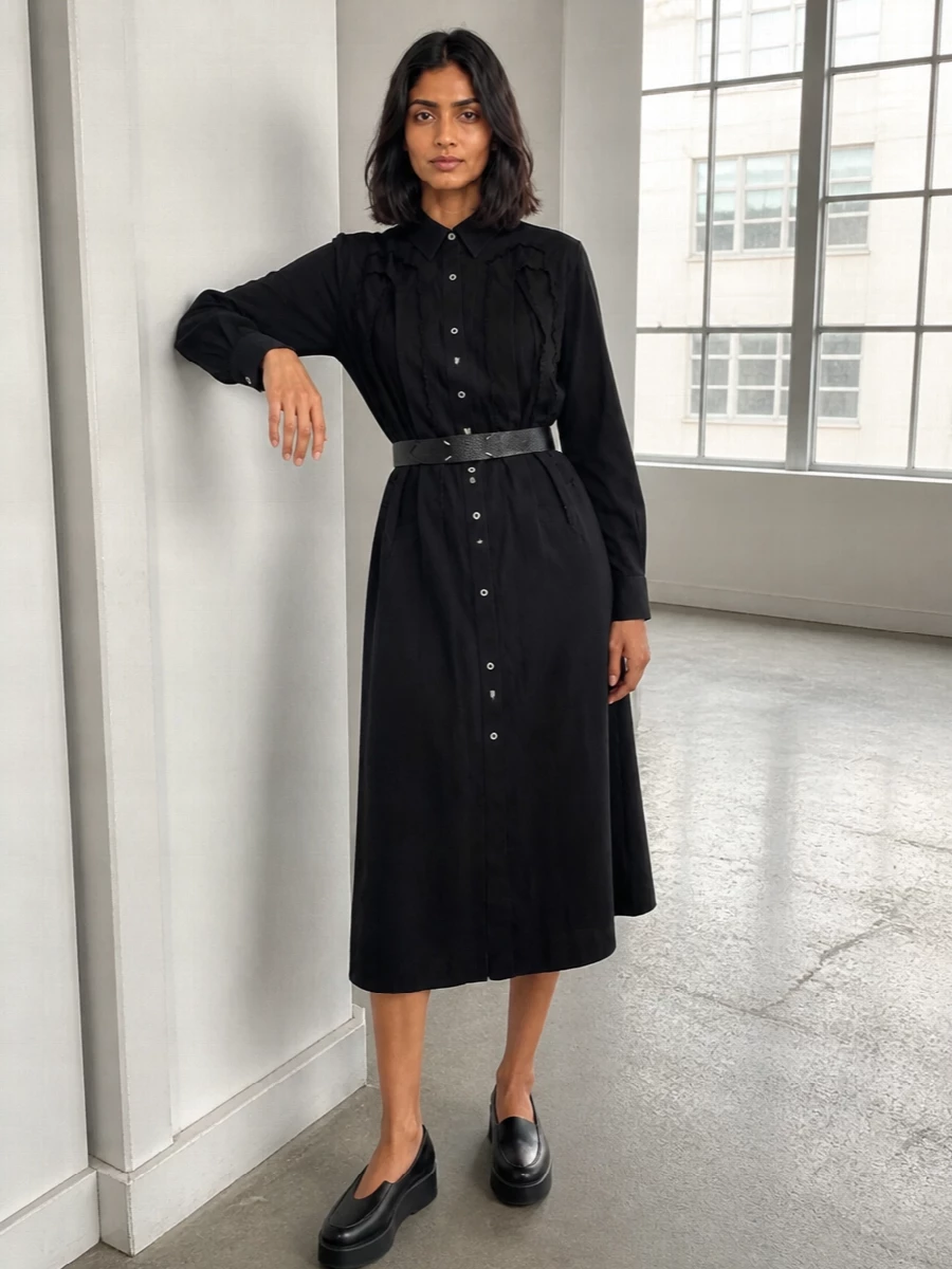 Comme des garcons black shirt dress outfit