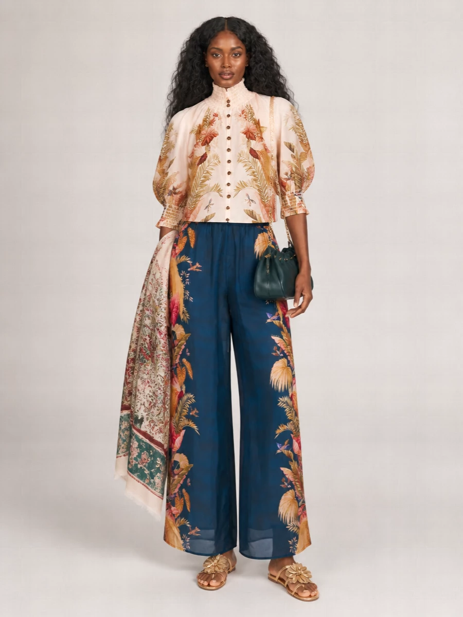 Zimmermann Silk Relaxed-Fit Wide-Leg Trousers