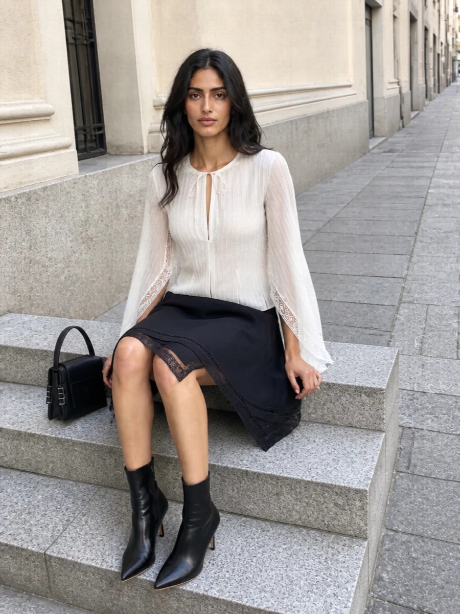 Jw anderson asymmetric mini skirt outfit