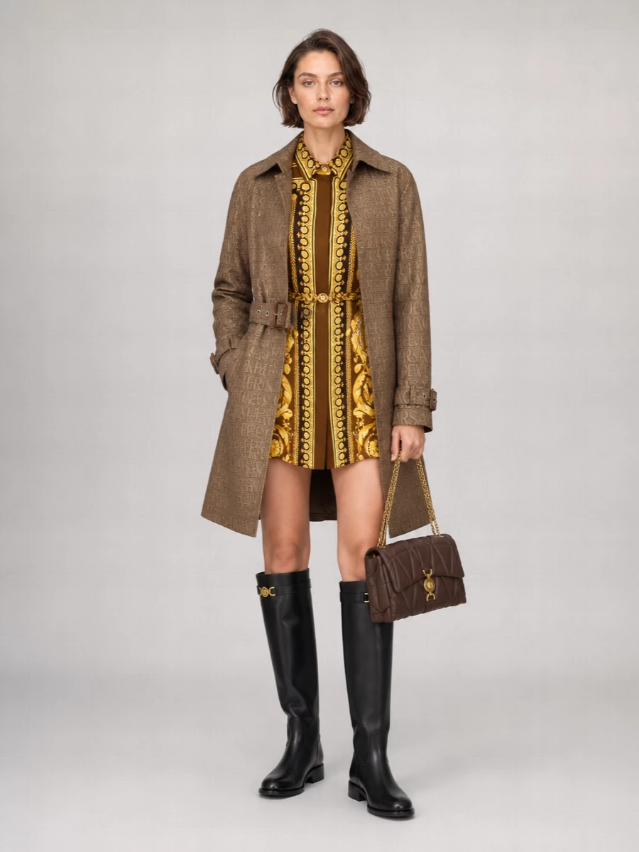 Versace Leather Trench Coat
