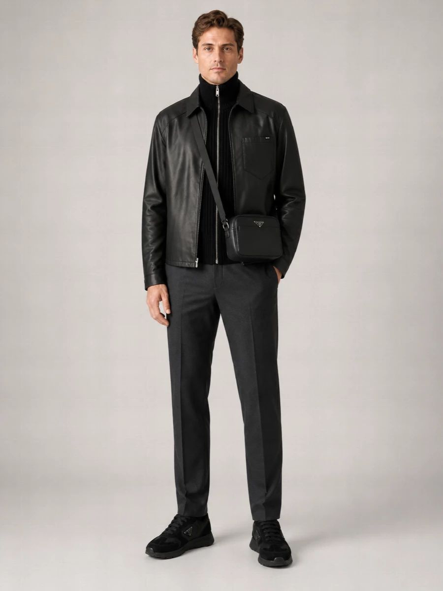 Prada Leather Regular-Fit Jacket