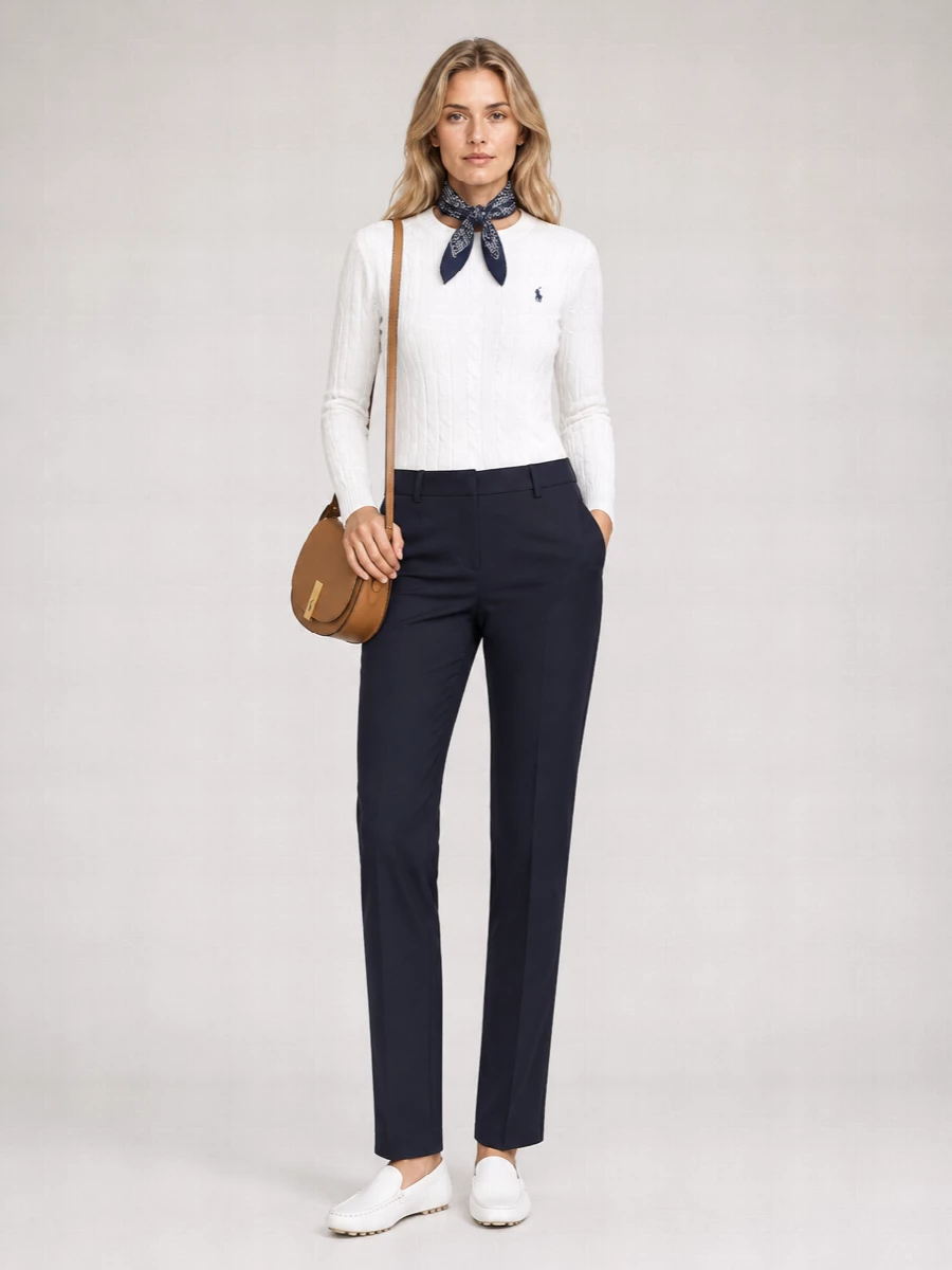 Ralph Lauren Cable-Knit Cotton Crewneck Sweatshirt