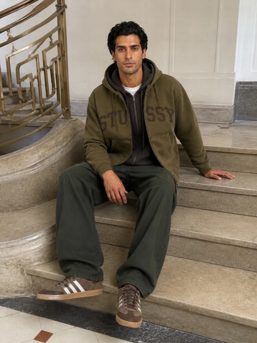Stussy hoodie carhartt cargo adidas sneakers