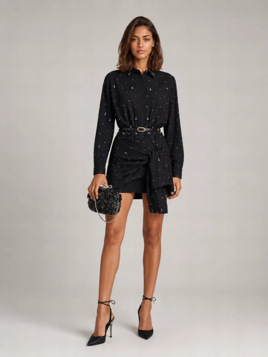 Giuseppe Di Morabito Cotton Double Shirt Mini Dress