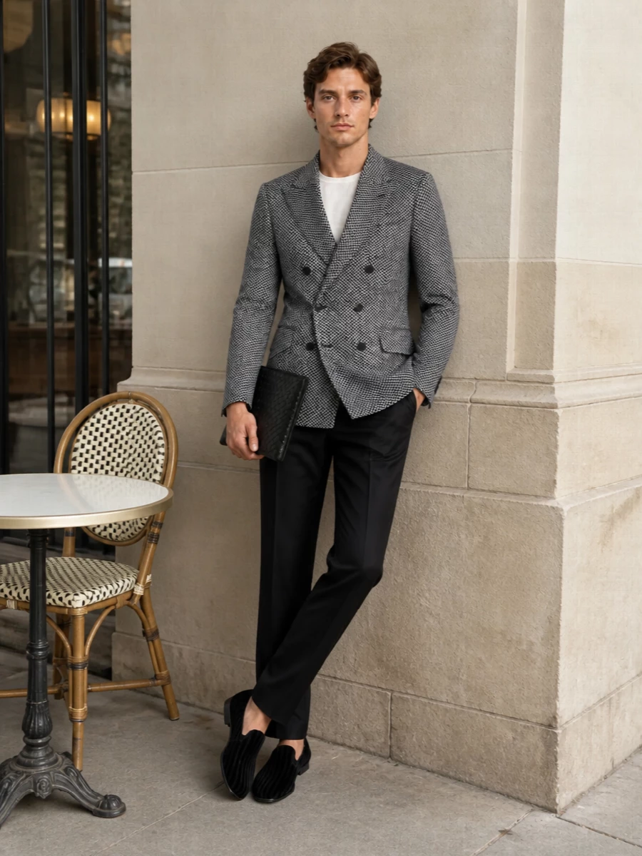 Tom ford double breasted blazer black tie outfit