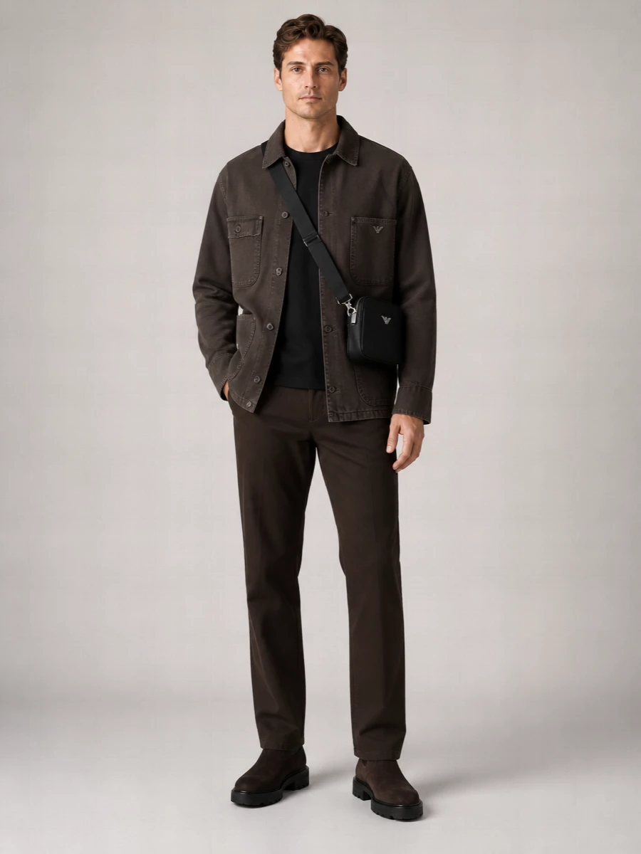 Emporio Armani Cotton Single-Breasted Coat