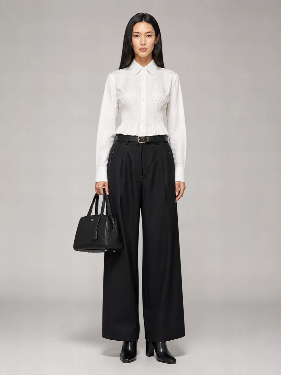 Prada virgin wool mohair wide-leg trousers